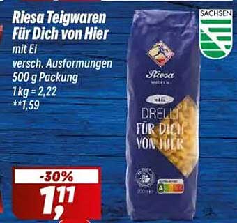 Riesa Teigwaren Für Dich von Hier, 500 g Packung