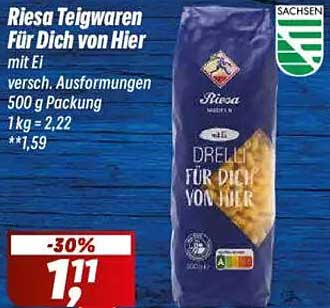 Riesa Teigwaren Für Dich von Hier mit Ei - 500 g Packung