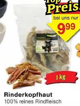 Rinderkopfhaut - 100% reines Rindfleisch
