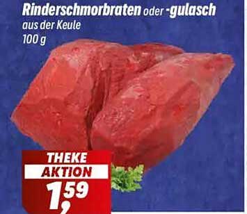 Rinderschmorbraten oder -gulasch aus der Keule