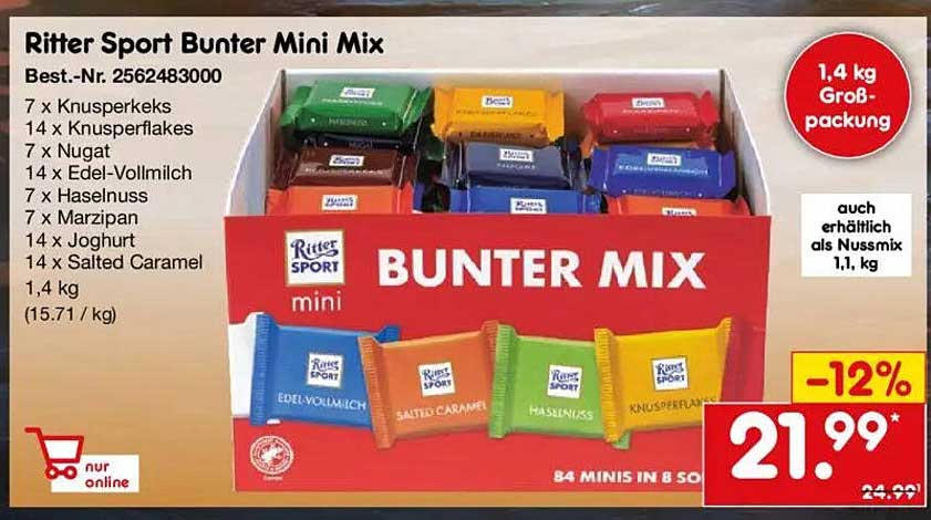Ritter Sport Bunter Mini Mix 1,4 kg