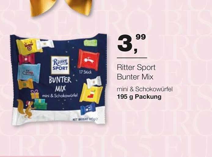Ritter Sport Bunter Mix mini & Schokowürfel 195 g Packung