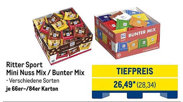 Ritter Sport Mini Nuss Mix / Bunter Mix – Verschiedene Sorten