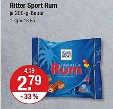 Ritter Sport Rum je 200-g-Beutel