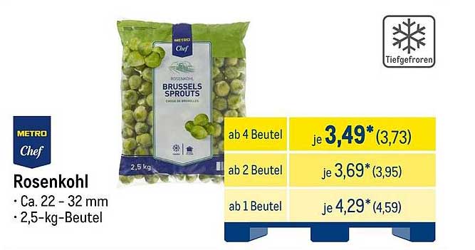 Rosenkohl - METRO Chef - Tiefgefroren - 2,5 kg-Beutel