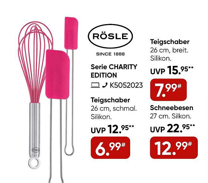 RÖSLE Serie CHARITY EDITION - Teigschaber und Schneebesen