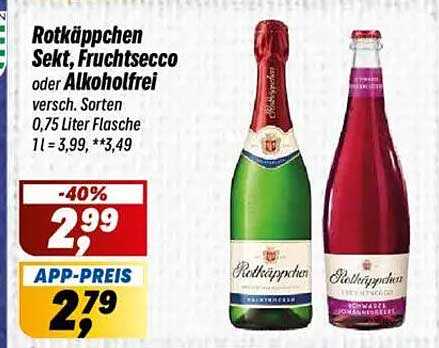 Rotkäppchen Sekt, Fruchtsecco oder Alkoholfrei 0,75 Liter Flasche