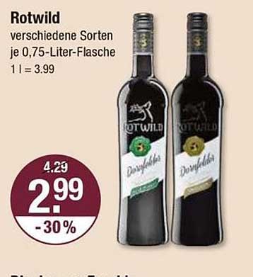 Rotwild Wein verschiedene Sorten je 0,75-Liter-Flasche