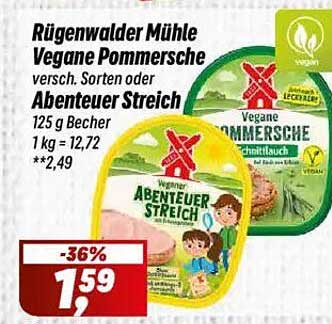 Rügenwalder Mühle Vegane Pommesche - verschiedene Sorten oder Abenteuer Streich 125 g Becher
