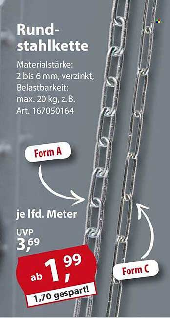 Rundstahlkette je lfd. Meter
