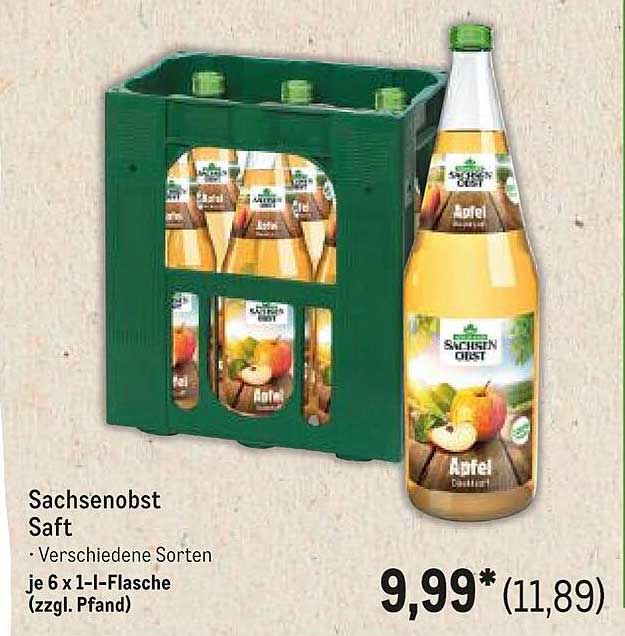 Sachsenobst Saft - Verschiedene Sorten je 6 x 1-l-Flasche (zzgl. Pfand)