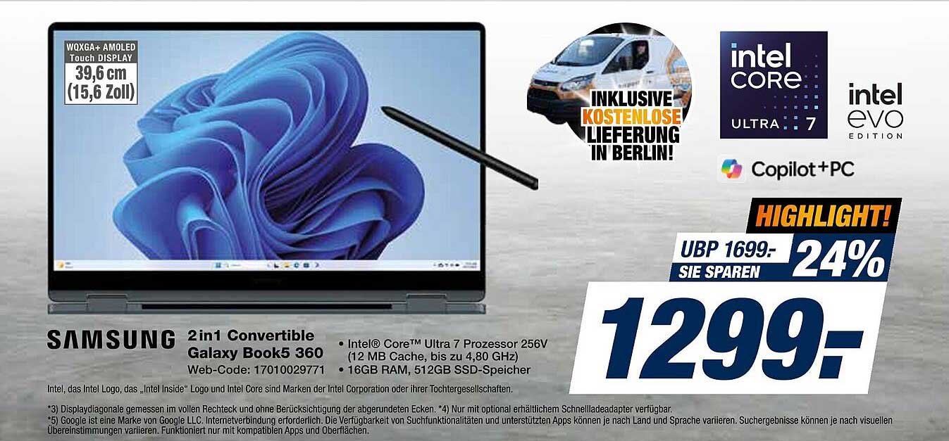 Samsung 2in1 Convertible Galaxy Book5 360