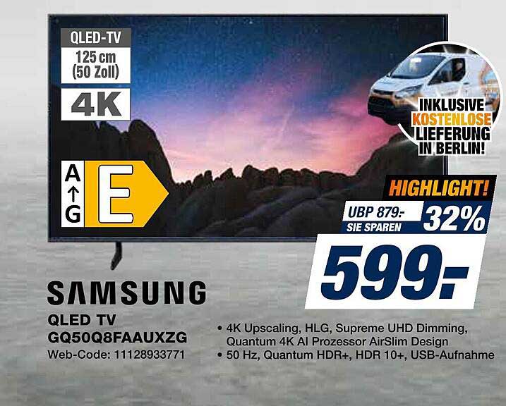 Samsung QLED-TV 125 cm (50 Zoll) – 4K Fernsehen neu definiert