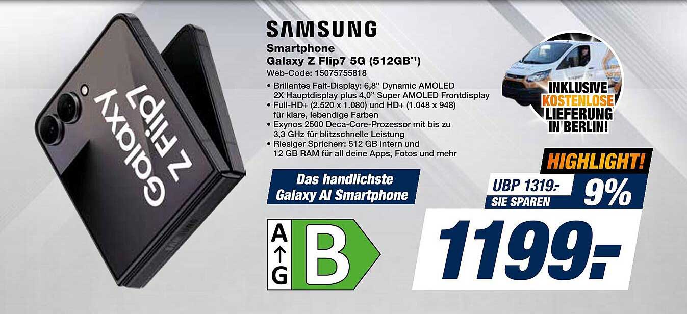 Samsung Smartphone Galaxy Z Flip7 5G (512GB)