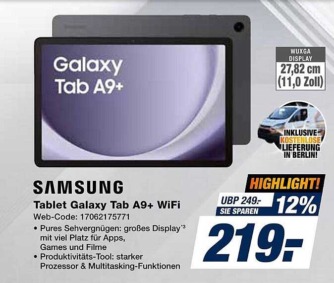 Samsung Tablet Galaxy Tab A9+ WiFi