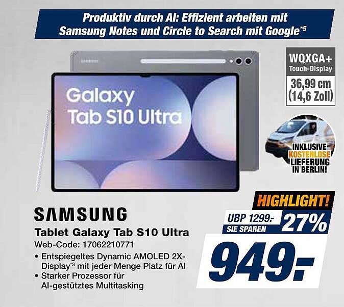 Samsung Tablet Galaxy Tab S10 Ultra