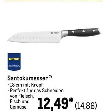 Santokmesser 18 cm mit Kropf