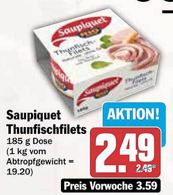 Saupiquet Thunfishfilets 185 g Dose - Aktion!
