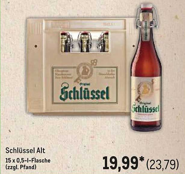 Schlüssel Alt 15 x 0,5 l-Flasche (zzgl. Pfand)