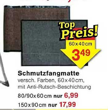 Schmutzfangmatte 60x40 cm - Top Preis!