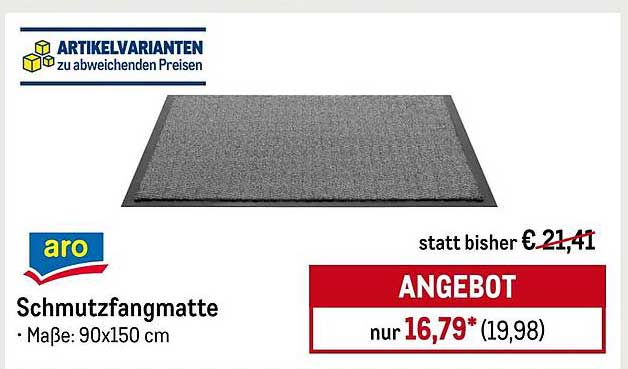 Schmutzfangmatte ARO - Maße: 90x150 cm