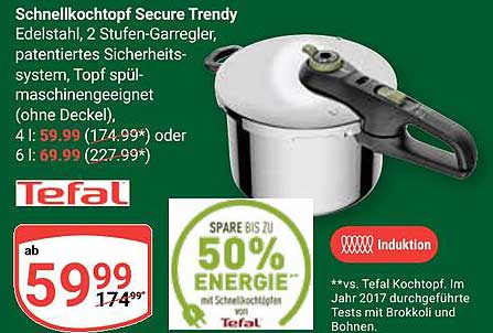 Schnellkochtopf Secure Trendy Edelstahl von Tefal