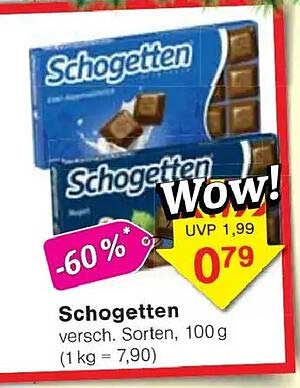 Schogetten versch. Sorten, 100 g