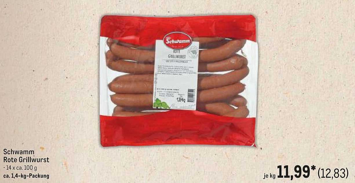 Schwamm Rote Grillwurst - 1,4 kg Packung