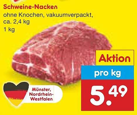 Schweine-Nacken ohne Knochen, vakuumverpackt, 2,4 kg