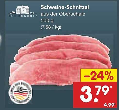 Schweine-Schnitzel aus der Oberschale 500 g