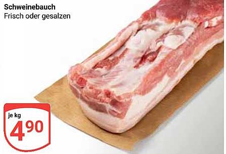 Schweinebauch frisch oder gesalzen