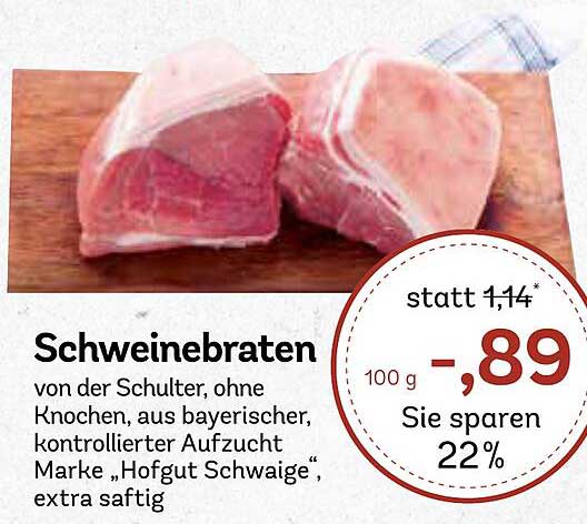Schweinebraten von der Schulter, ohne Knochen, aus bayerischer, kontrollierter Aufzucht