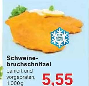 Schweinebruchschnitzel, paniert und vorgebraten, 1.000g