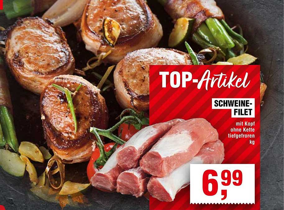 Schweinefilet mit Kopf ohne Kette tiefgefroren