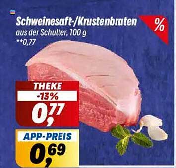 Schweinesaft-/Krustenbraten aus der Schulter, 100 g