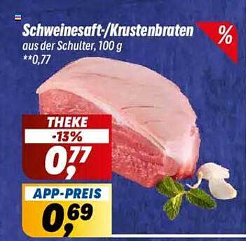 Schweinesaft-/Krustenbraten aus der Schulter, 100 g
