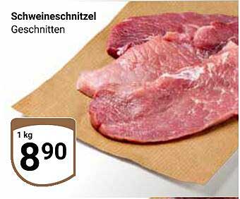 Schweineschnitzel, geschnitten