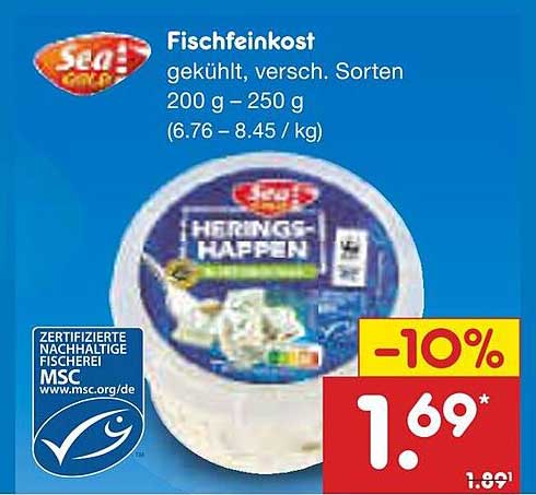 Sea Gold Fischfeinkost - Hering Happen 200 g - 250 g