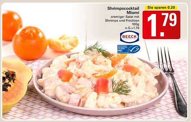 Shrimpscocktail Miami – cremiger Salat mit Shrimps und Früchten