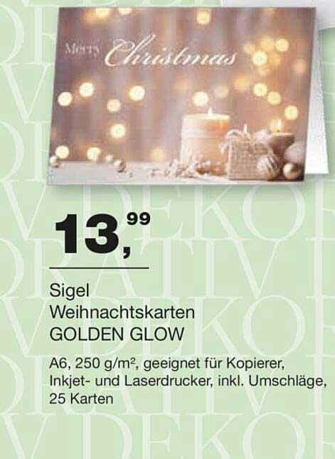 Sigel Weihnachtskarten GOLDEN GLOW