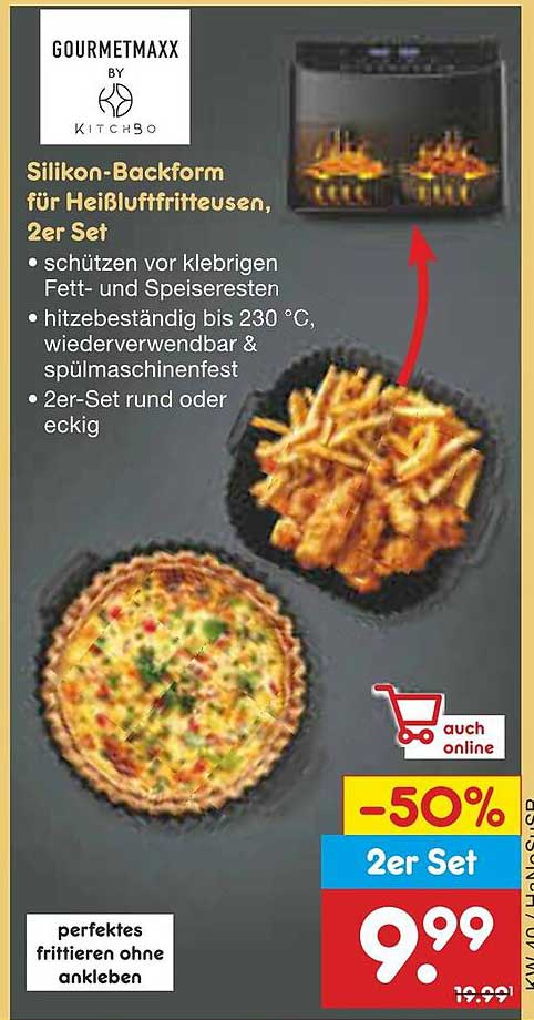 Silikon-Backform für Heißluftfritteusen, 2er Set