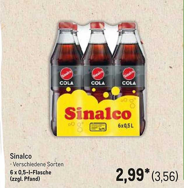 Sinalco 6 x 0,5 l-Flasche (verschiedene Sorten)