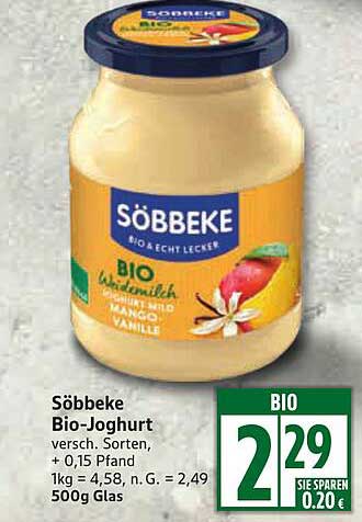 Söbbeke Bio-Joghurt - verschiedene Sorten