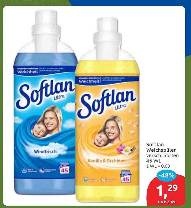 Softlan Weichspüler, verschiedene Sorten 45 WL