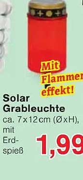 Solar Grableuchte mit Flammeneffekt