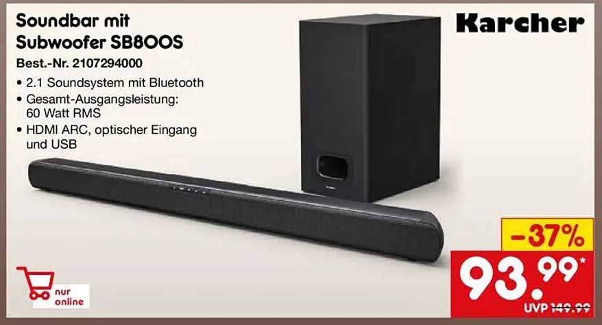 Soundbar mit Subwoofer SB800S