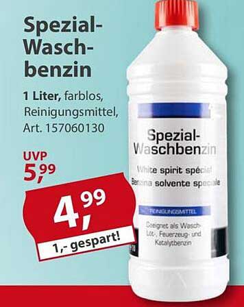 Spezial-Waschbenzin 1 Liter, farblos