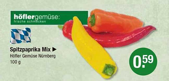 Spitzpaprika Mix Höfler Gemüse Nürnberg 100 g