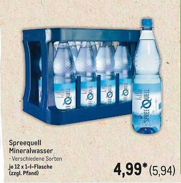 Spreequell Mineralwasser - verschiedene Sorten