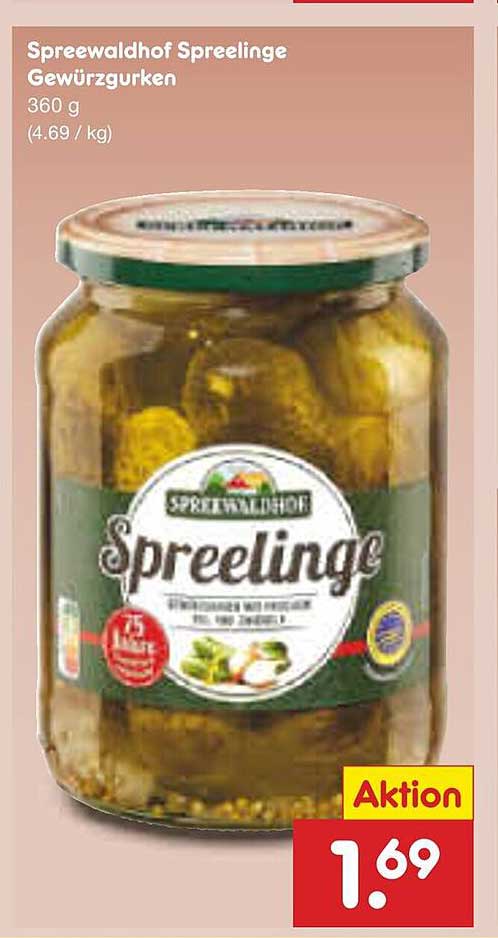 Spreewaldhof Spreelinge Gewürzgurken 360 g
